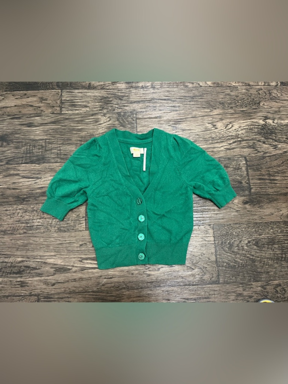 Anthropologie Maeve Emerald Green Button Cardigan
